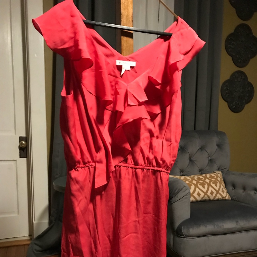 Bcbgeneration Double Ruffle Sleeveless Dress Sz L - image 4